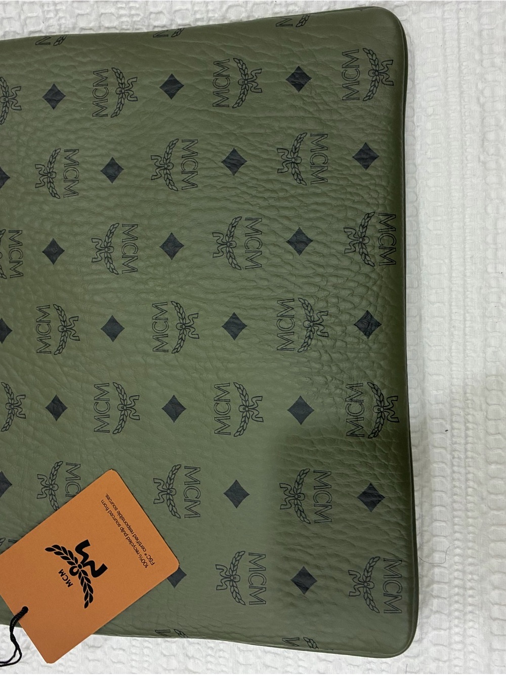 MCM Khaki Moss Visetos Crossbody Pouch - Picture 2 of 5